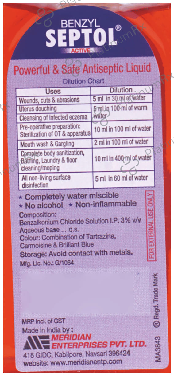 Benzyl Septol Active Antiseptic Liquid 100ml