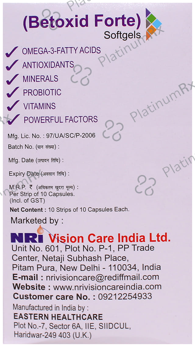 Betoxid Forte Softgel Capsule 10s