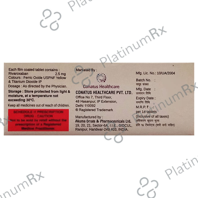 Rivarox V 2.5mg Tablet