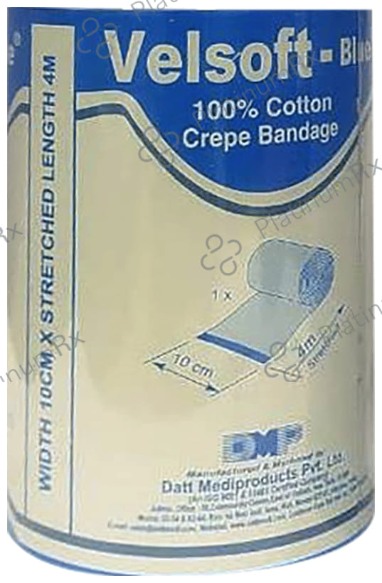 Velsoft -Blue 100% Cotton Crepe Bandage 10cm x 4m