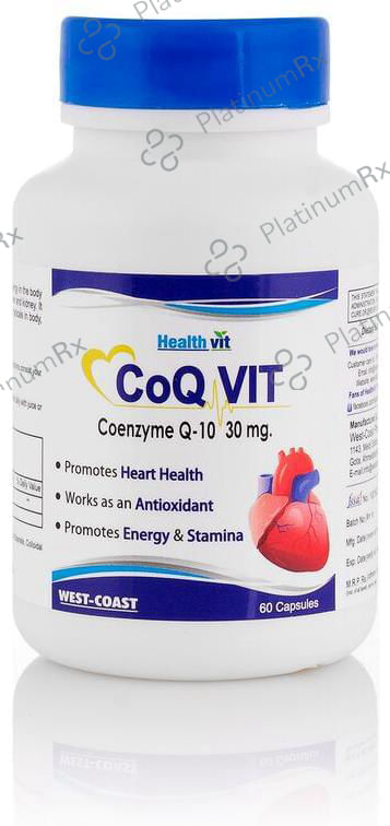 HealthVit Co-Qvit Coenzyme Q10 30mg - For Energy, Stamina, Heart Health & Antioxidant Support - Capsule