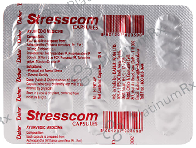 Dabur Stresscom Ashwagandha Capsule 10s