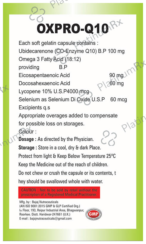 Oxpro Q10 Softgel Capsule 10s
