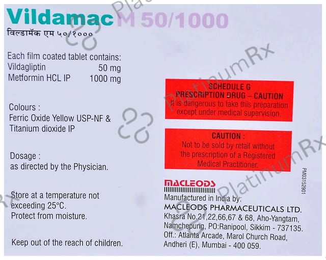 Vildamac M 50/1000mg Tablet 15s