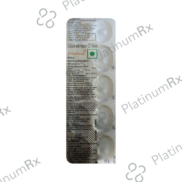 Lithohenz 625mg/400IU Tablet 10s