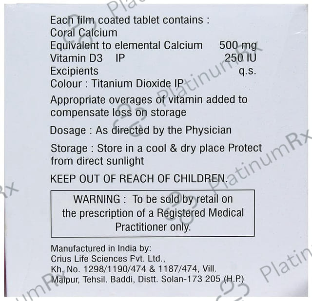 Calcarim D3 250mg/125IU Tablet 15s