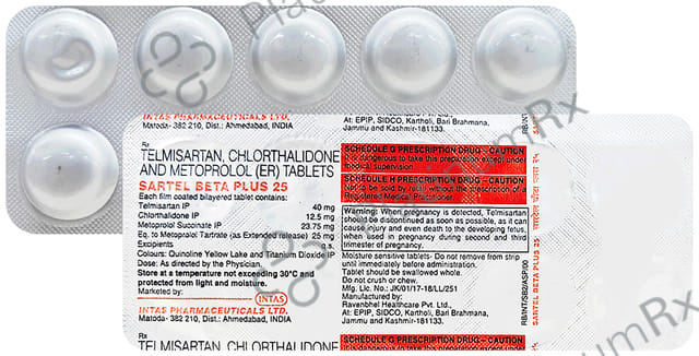 Sartelbeta Plus 12.5mg/25mg/40mg Tablet ER