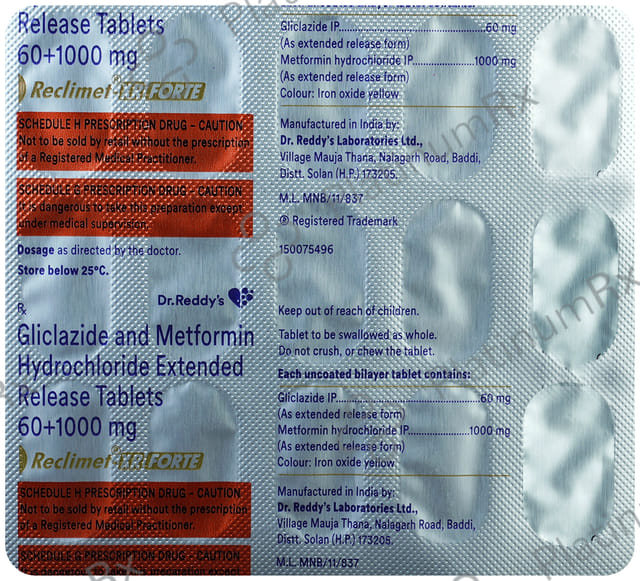 Reclimet XR Forte 60/1000mg Tablet 15s