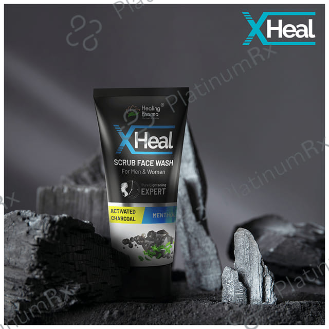 Healing Pharma X Heal Scrub Face Wash (60ml Each) Activated Charcoal Menthol