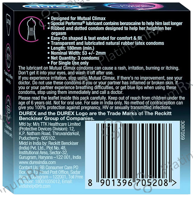 Durex Mutual Climax Condom 3s
