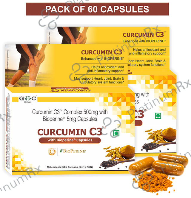 GHC Herbals Curcumin C3 with Bioperine Capsule 60 capsules