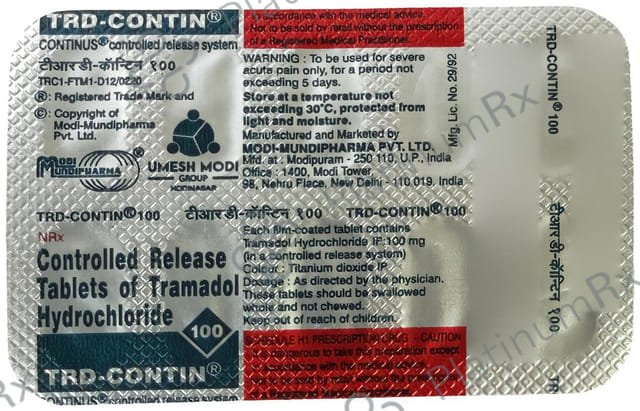 Trd Contin 100mg Tablet CR