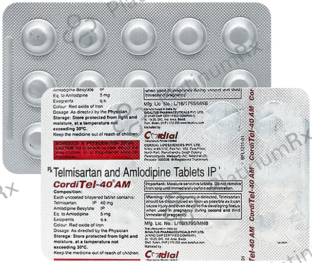 Corditel AM 40mg/5mg Tablet 15 Tablet