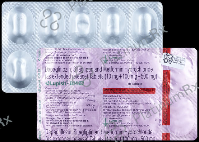 Lupisit DM 10/500/100mg Tablet ER 10s