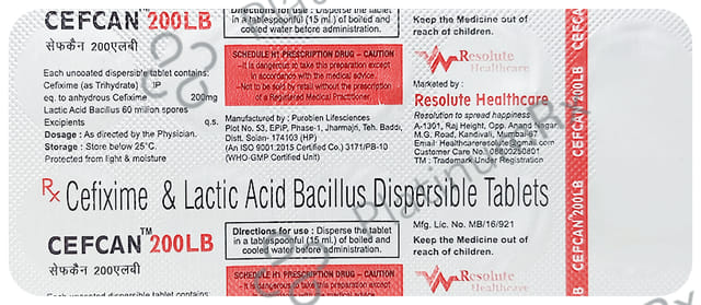 Cefcan 200mg LB Tablet DT 10s