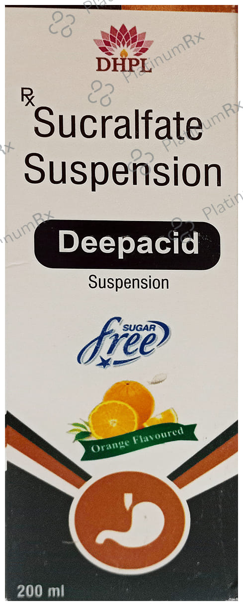 Deepacid Oral 1000mg Suspension Orange Sugar Free 200ml