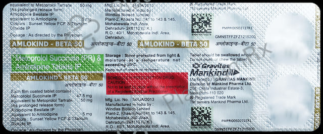 Amlokind Beta 50mg Tablet PR 10s