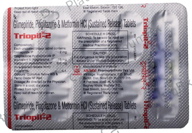 Triopil 2/500/15mg Tablet SR 10s