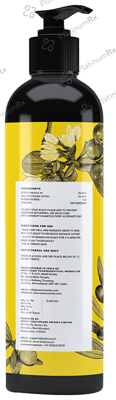 Bold Care Ketoconazole & Zinc Pyrithione Anti Dandruff Shampoo for Men Shampoo