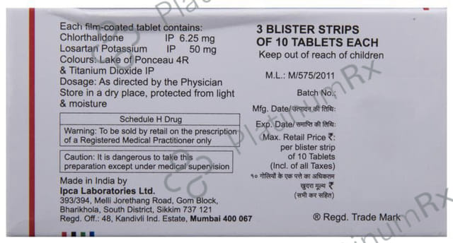 CTD L 6.25/50 Tablet 10s