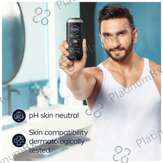 Nivea Men Shower Gel for Body Skin & Hair Active Clean 250 ml