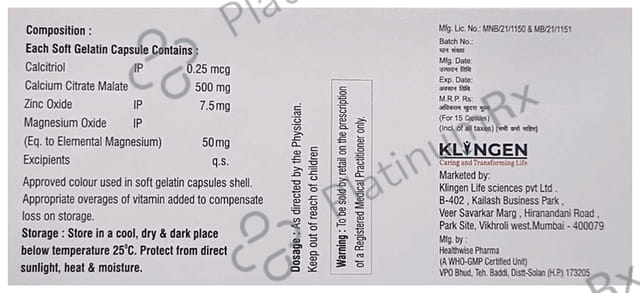 Klincal Softgel Capsule 10 Soft Gelatin Capsule