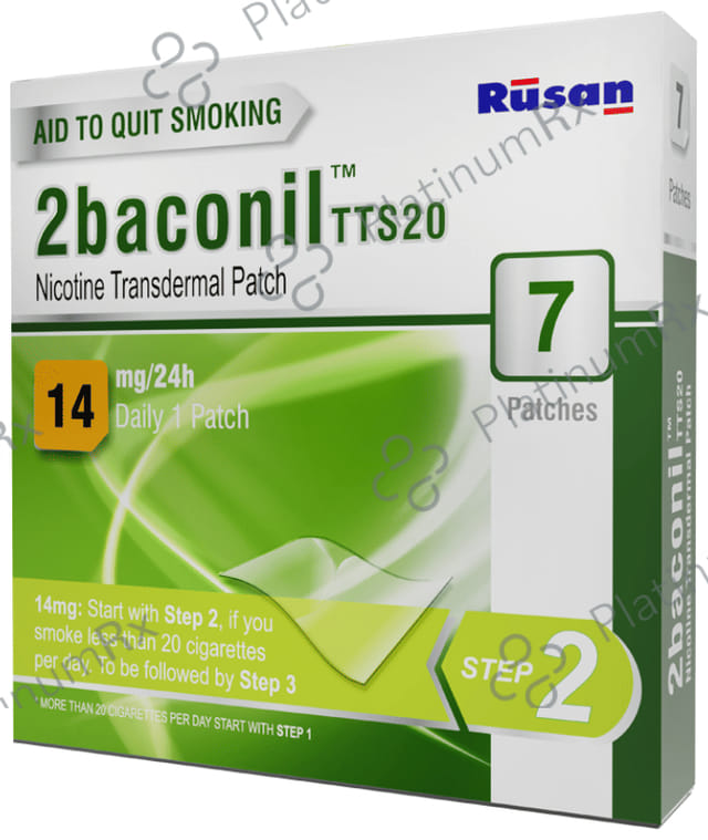 2baconil TTS20 14mg Step 2 Nicotine Transdermal Patch 7s