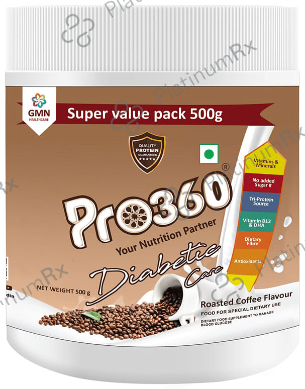 Pro360 Diabetic Care Protein - Flavour Powder Roasted Coffee 500 gm