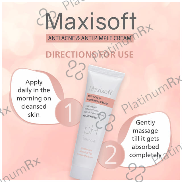 Maxisoft PH Balanced Anti Acne & Anti Pimple Cream (25gm Each) 1 Tube