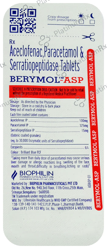 Berymol ASP Tablet 10s