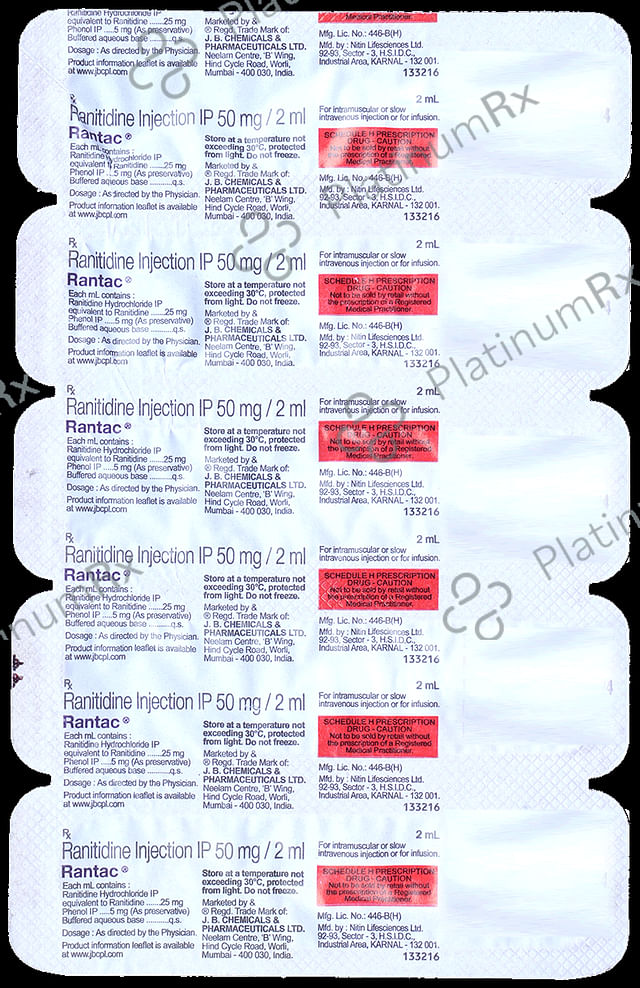 Rantac Injection 2ml 5 Injection