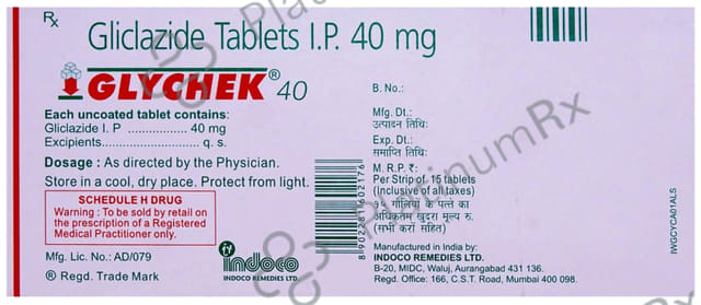 Glychek 40mg Tablet 15s