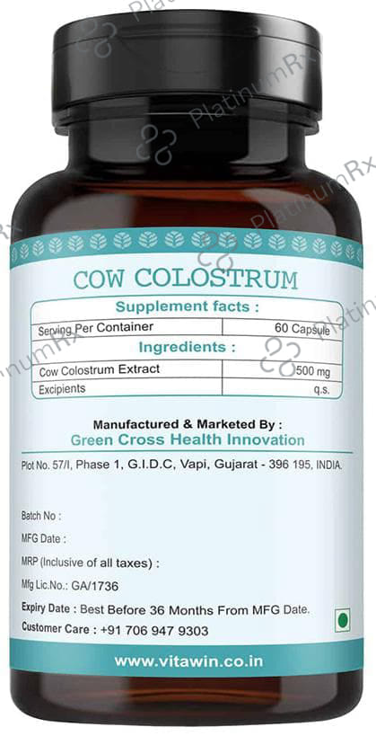 Vitawin Cow Colostrum 500mg Capsule