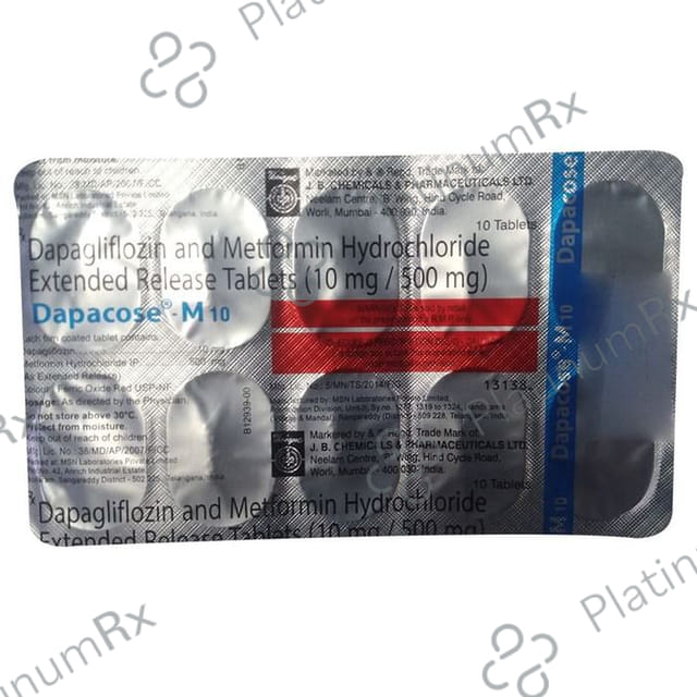 Dapacose M 10/500mg Tablet ER 10s