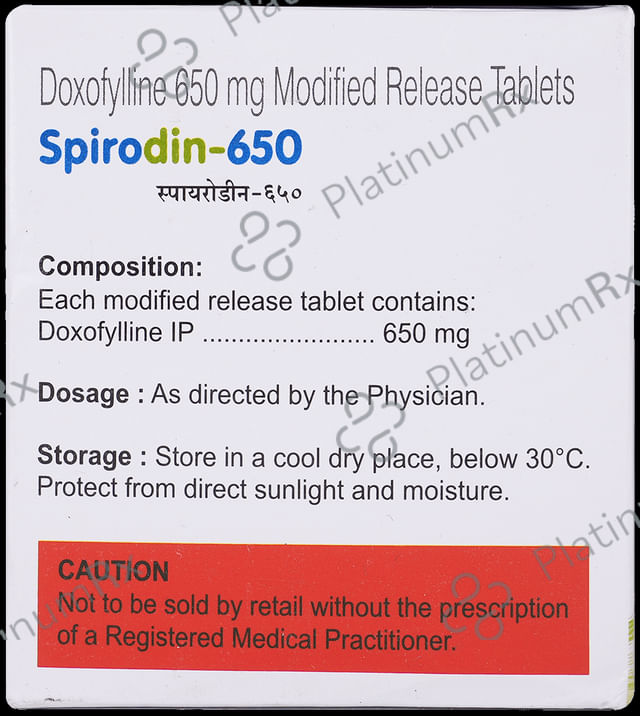 Spirodin 650mg Tablet MR 10s