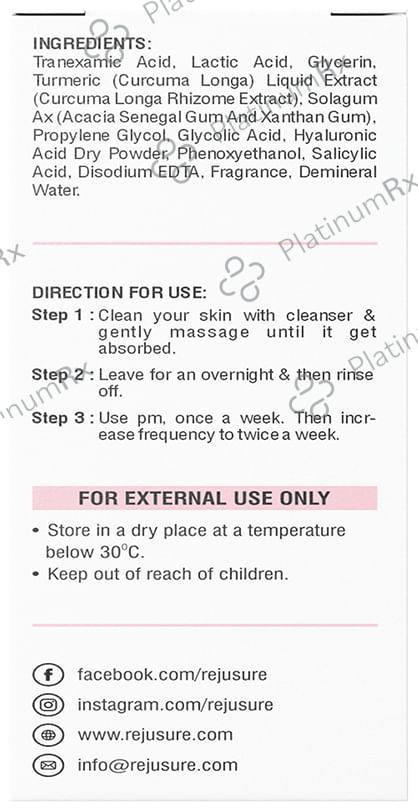 Rejusure Glycolic + 11% Tranexamic Face Exfoliator