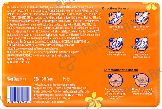 Whisper Choice Stain Protection Mega Pack Pads - Size XL