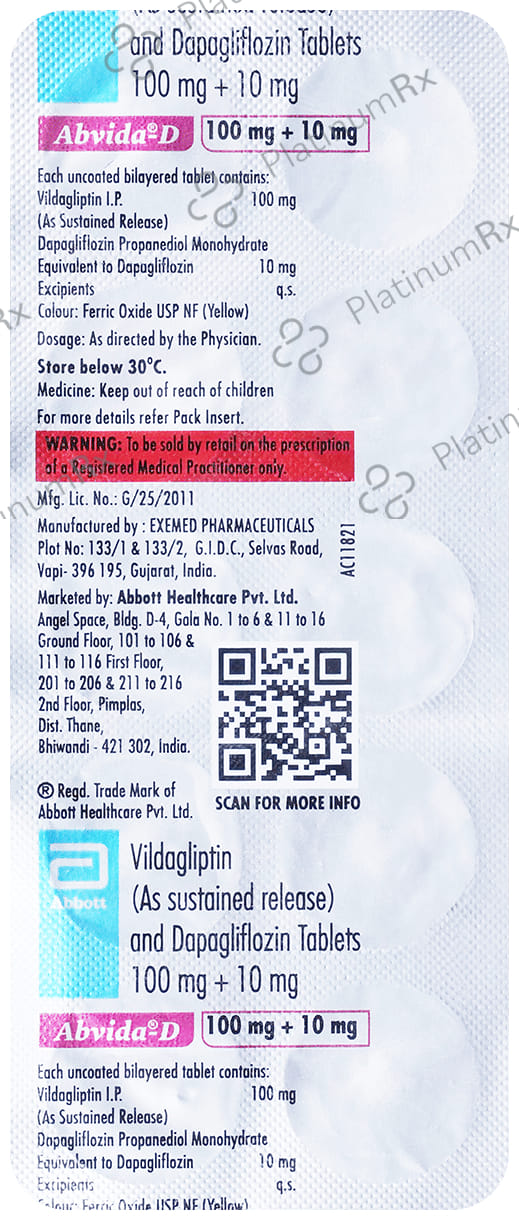 Abvida D 10/100mg Tablet SR 10s