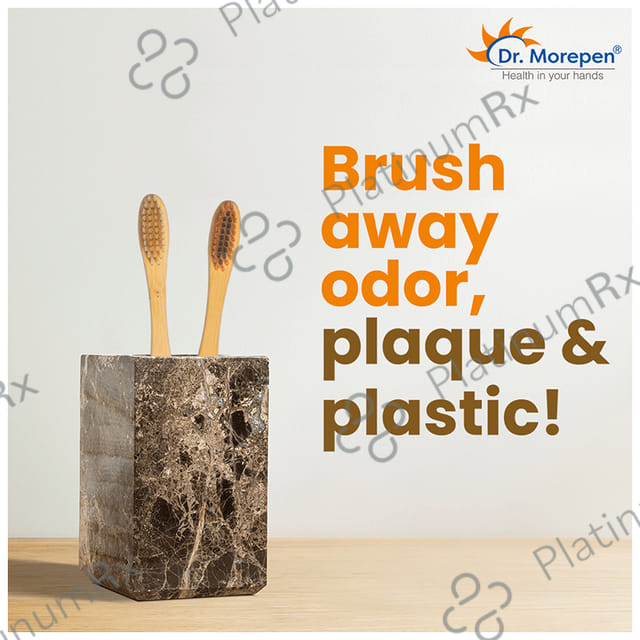 Dr. Morepen Organic Bamboo Toothbrush Adult 1 Medium & 1 Soft Orange & Brown