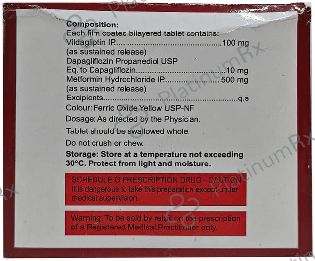 Gluvilda DM 10/500/100mg Tablet 10s