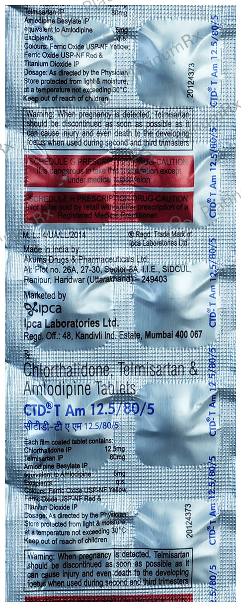 CTD T AM 12.5/80/5 Tablet 10s