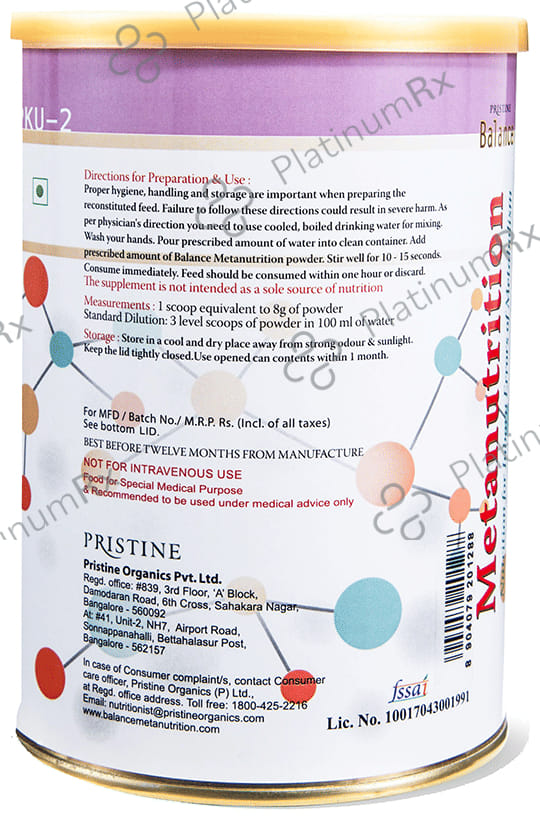Pristine Balance Metanutrition PKU 2 (3 Years & Above) for Metabolism - Flavour Powder Unflavoured