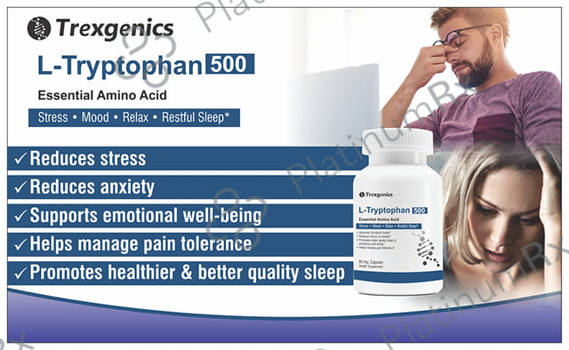 Trexgenics L-Tryptophan 500mg Veg. Capsules