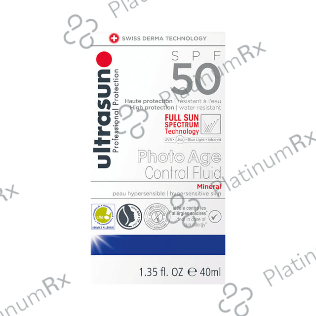 Ultrasun Photo Age Control Fluid Sunscreen SPF 50 Mineral Cream 40ml