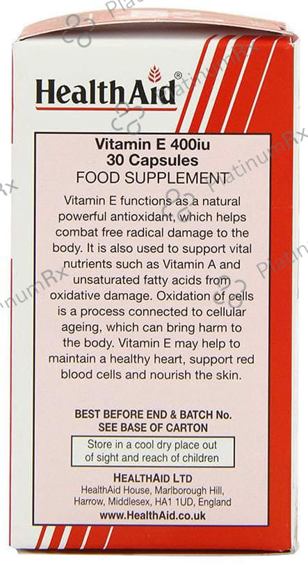 Healthaid Vitamin E 400IU Capsule 30s