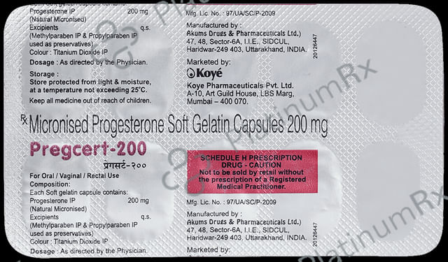 Pregcert 200mg Capsule 10s