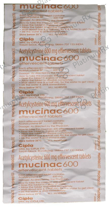 Mucinac 600mg Effervescent Tablet 10s