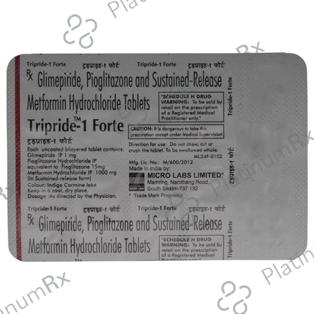 Tripride Forte 1/1000/15mg Tablet SR 10s