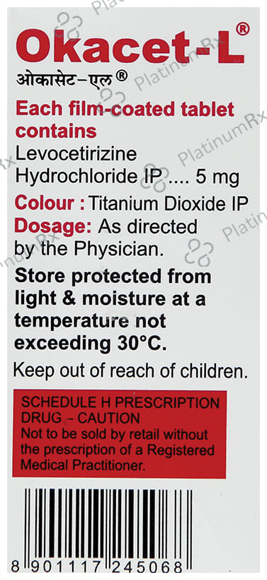 Okacet L 5mg Tablet 10s