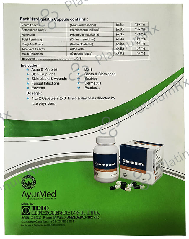 Trio Neem Pure Capsule (10 Each) 10 strips